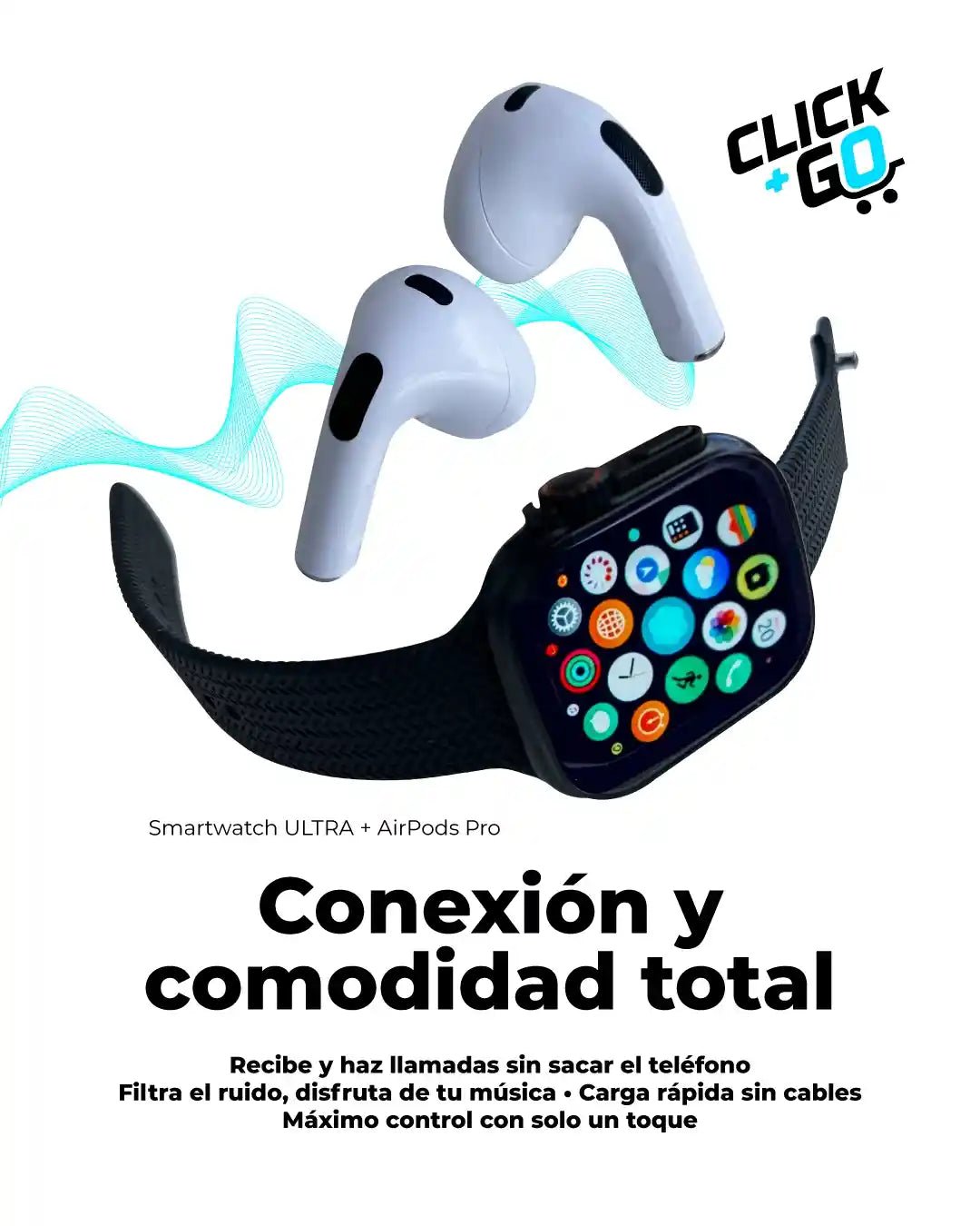 Combo Tech: SmartWatch ULTRA + AirPods - CLICK + GO