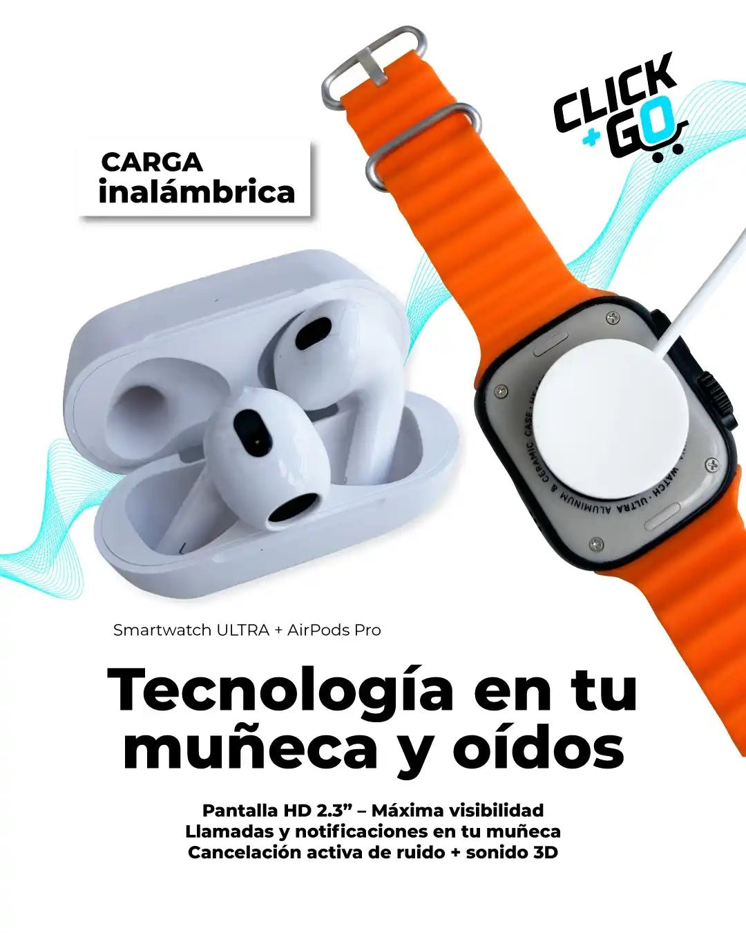 Combo Tech: SmartWatch ULTRA + AirPods - CLICK + GO