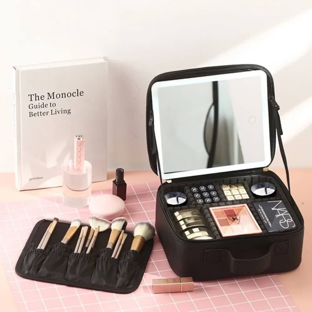 Cosmetiquera con espejo LED - CLICK + GO