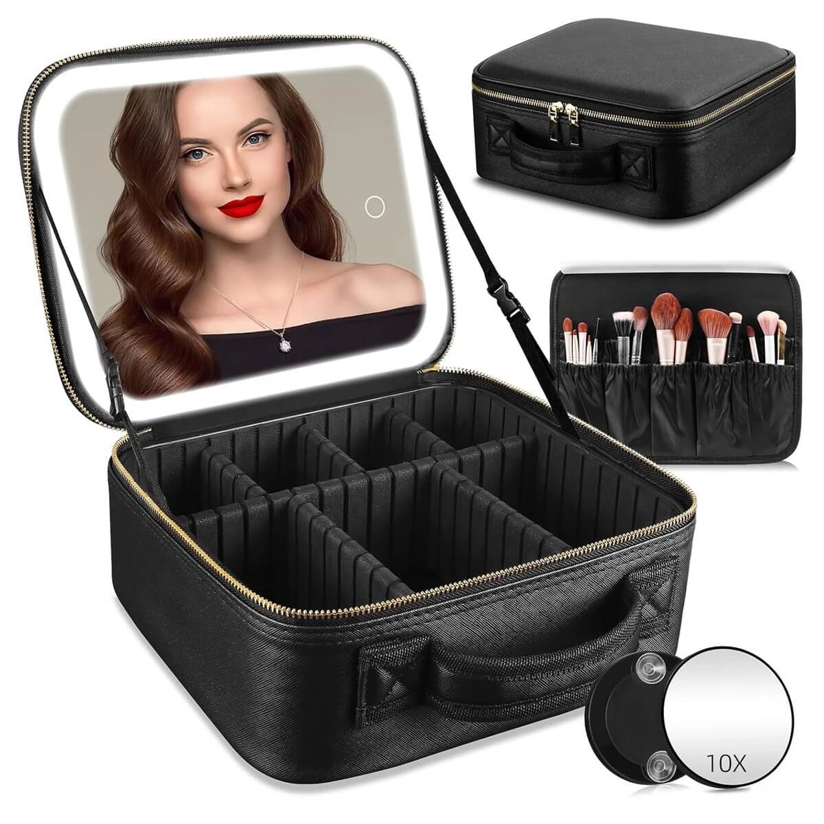 Cosmetiquera con espejo LED - CLICK + GO